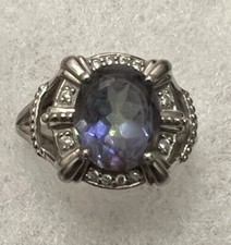 sterling silver ring Purple Stone Size 6 Birthday Xmas Or Just Because