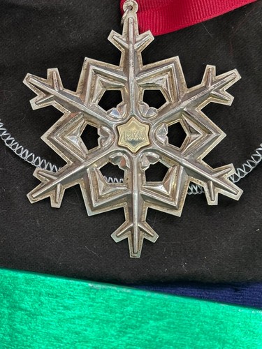 Vintage 1989 GORHAM Sterling Silver Christmas Snowflake Ornament Gold Fill Year - Picture 9 of 9