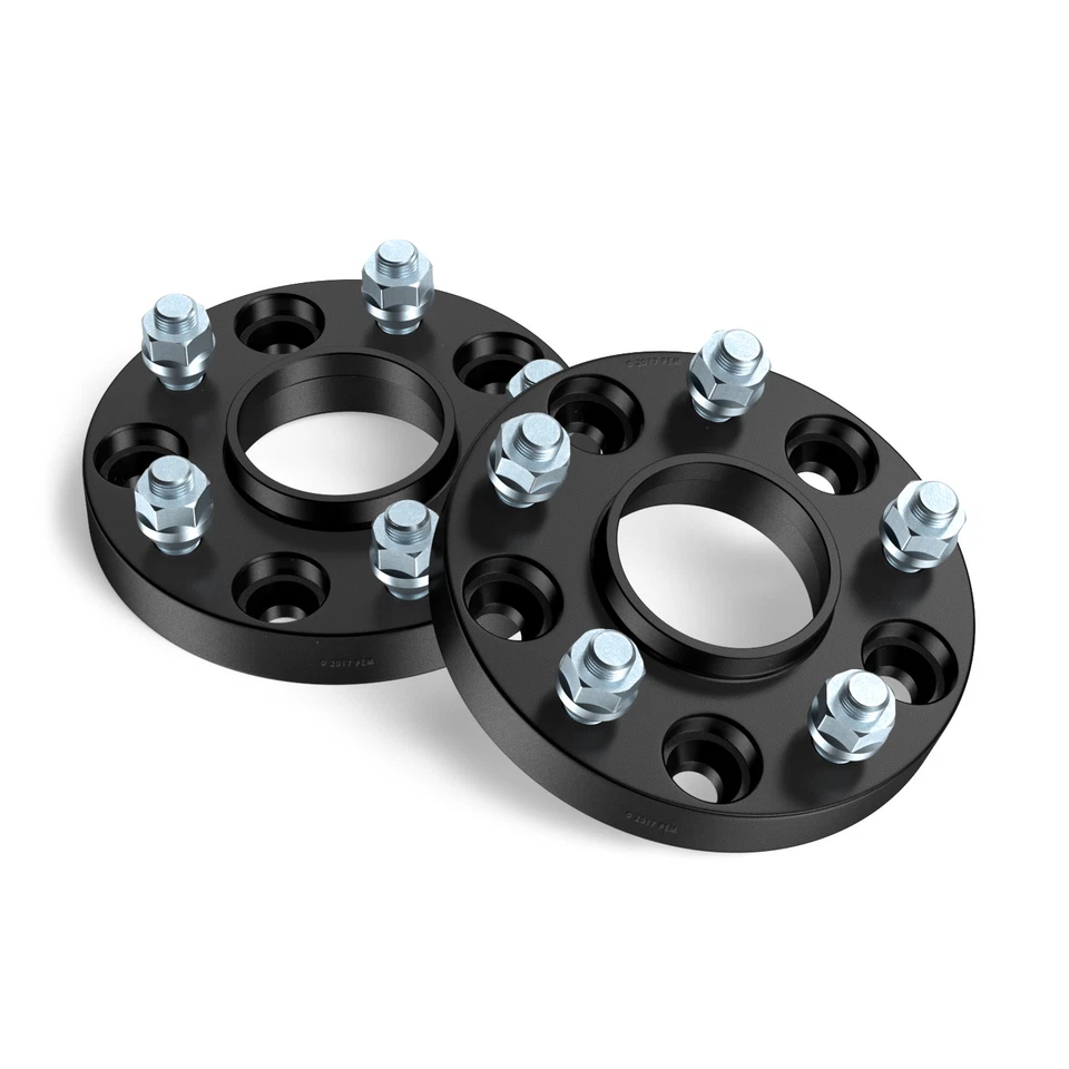 25mm (1") Hubcentric Wheel Spacers | 5x100 | 56.1mm Hub | 12x1.25 Studs | Black - Image 4 of 4