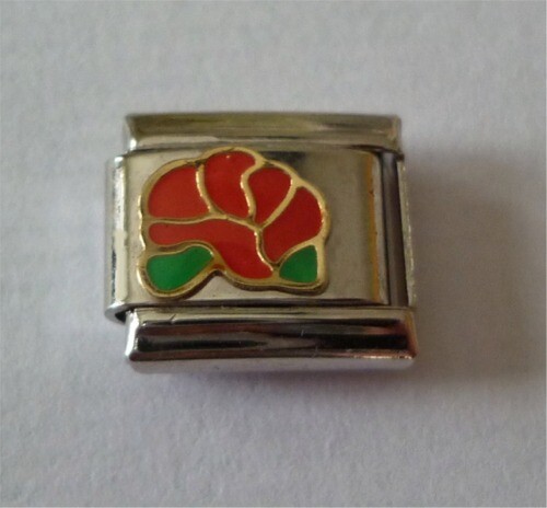9 mm Italienische Charms E78 Rote Rose Liebe passt klassischer Größe Armband - Bild 1 von 1
