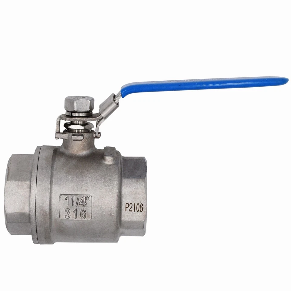 2-piece 1 1/4" Ball Valve full port ,316 Stainless Steel, 1000 WOG for oil,2Pack - Image 2 of 4