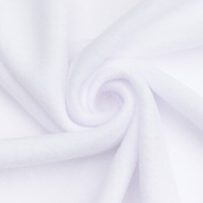 White Solid Anti Pill Fleece Fabric - 60" Wide - Sold by The Yard Bolt