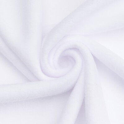 White Solid Anti Pill Fleece Fabric - 60'' Wide - Sold by The Yard & Bolt