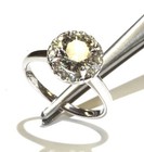 GIA 14k white gold 1.83ct lab Created round diamond halo engagement ring 4.2g 7 — photo 8