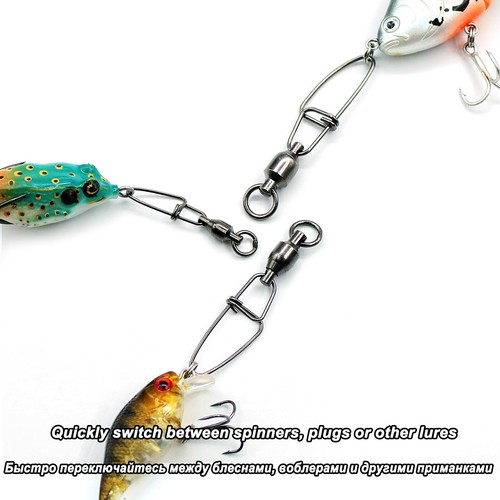 9KM 20~50Pcs Ball Bearing Fishing Snaps Swivels Fishing Connector 20LB~350LB - Picture 4 of 16