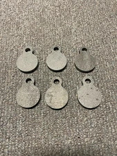 AR500 Steel Targets Hanging Gong 2" x 3/8 Set of 6 Single Ear Plates! USA MADE!!