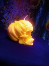 Black Light Arc Orange Pumpkin Head Candle 