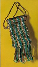 BOOK ONLY H-194 12 Belt Bag Macrame Designs - Rare 1970s Purse Patterns