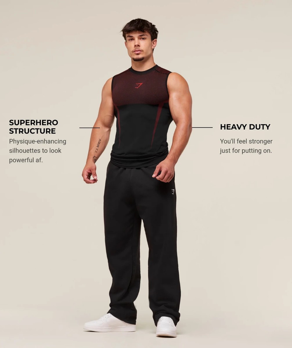 ⚫Gymshark Onyx 5.0 Tank - Black/Carmine Red - ALL SIZES