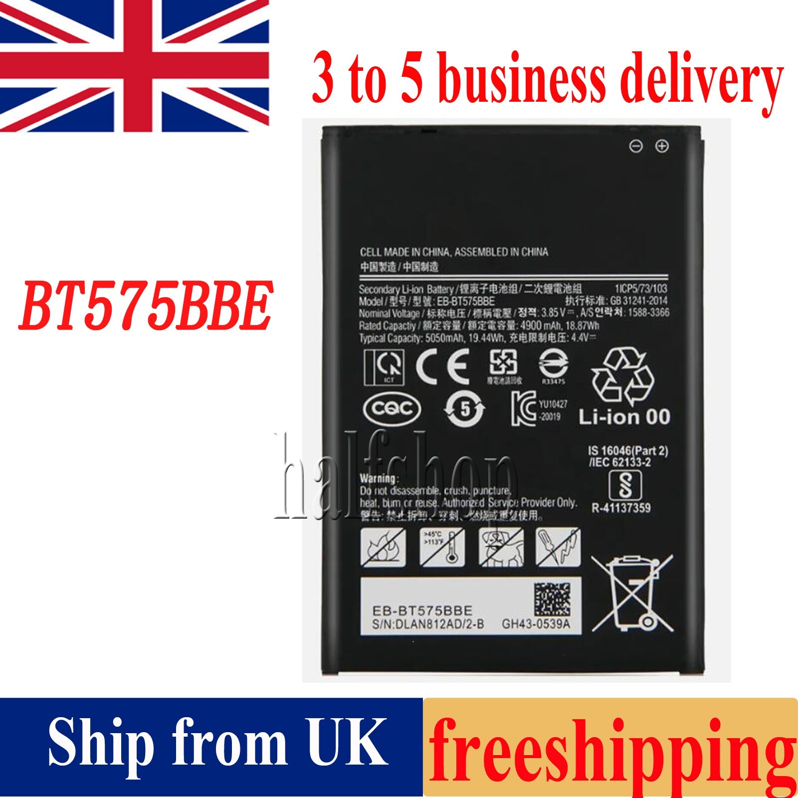 Replacement Battery For Samsung Galaxy Tab Active3 EB-BT575BBE,GH43-05039A Table