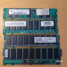 Lot 4x PC133 APACER DELL MICRON SDRAM Memory MIXED SIZE SPEED RAM ECC SERVER