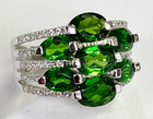 HSN Colleen Lopez Sterling Chrome Diopside & White Zircon 7-Stone Ring Size 6 — photo 2