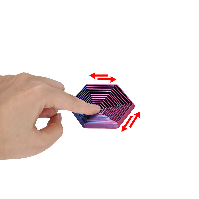 3D Printed Hexagonal Finger Spinner Spiral Cone Toy Vortex Thread ...