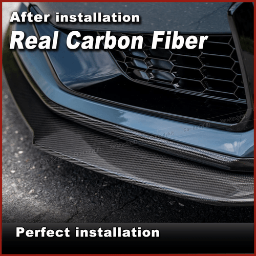 For Ford Mustang Standard 2024UP Real Carbon Front Bumper Lip Spoiler Splitters - Picture 7 of 14