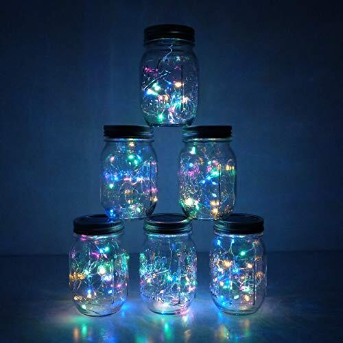 6 Pack LED Solar Mason Jar Lids Fairy Lights for Garden Patio Party Decor - Picture 2 of 7