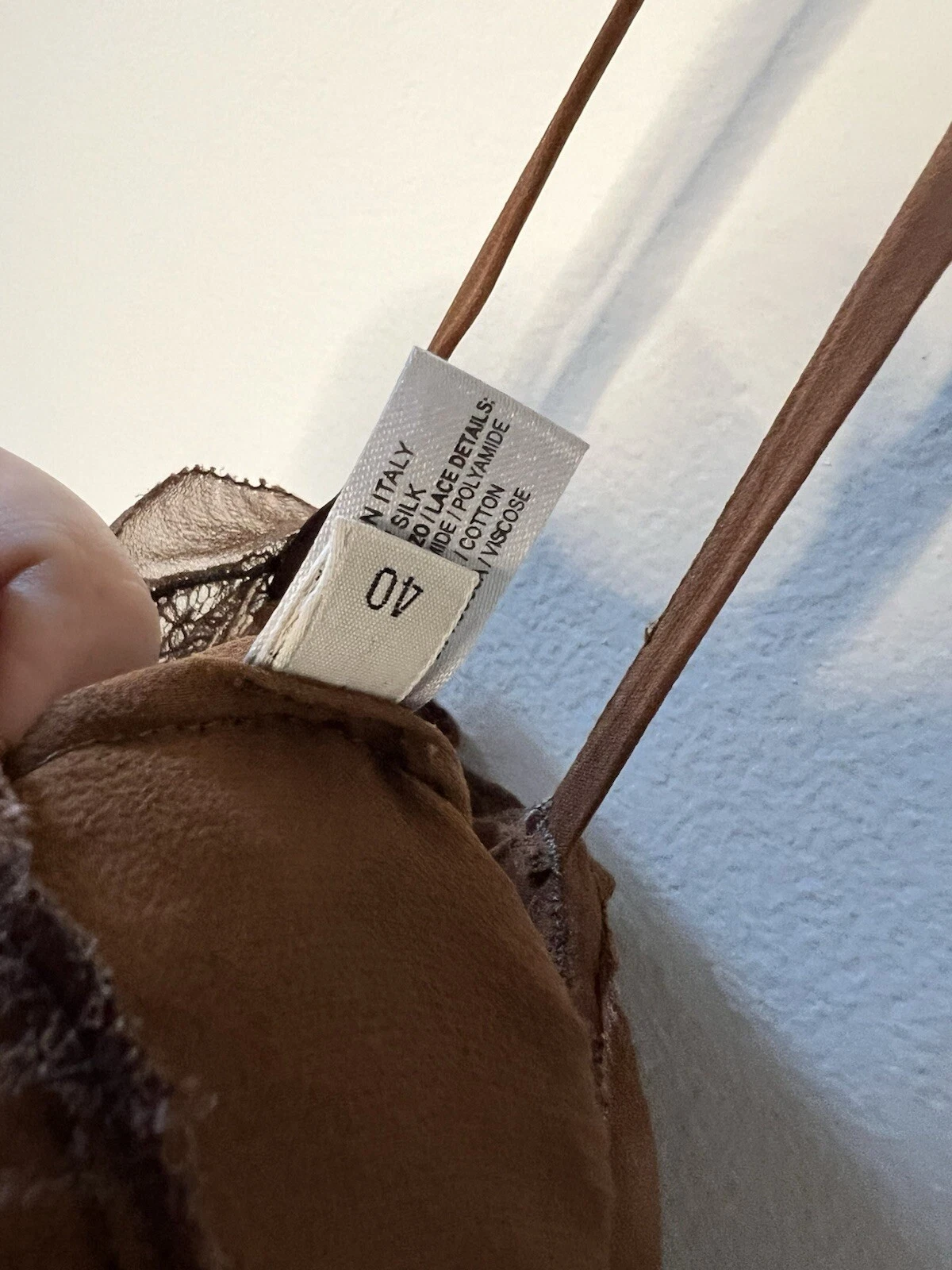 Splendido abito slip Bottega Veneta in pizzo di seta marrone. Taglia 40 (S M)