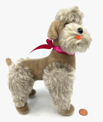 シュタイフ★Poodle Snobby 10cm★プードルのスノビー(グレー) Steiff Snobby Poodle Dog Gray Mohair Plush 22cm 9in ID Button Tag