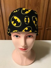 Scrub or Chef Hat Medical Nursing Chemo Skull Cap Batman Cotton Fabric
