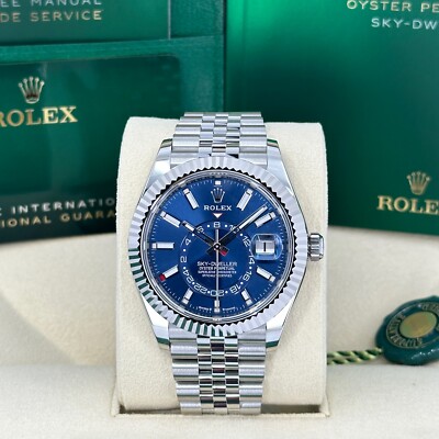 Unworn 2024 Rolex Sky-Dweller Blue Dial Jubilee Bracelet 336934-0006