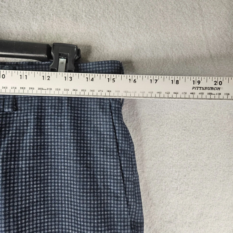 Jack Nicklaus 高尔夫裤男式 31x31 标签 32x32 蓝色格子平底休闲 — 第 2/4 张图片