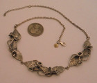 Vintage PZ PAZ ISRAEL Sterling Silver Morning Glory Handmade Floral 19" Necklace