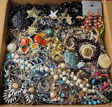 5 Pounds Lbs Unsorted Lot Jewelry VTG New Junk Art Craft Treasure Box FREE SHIP