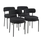 Modern Dining Room Chairs,Mid-Century Round Upholstered Boucle Kitchen Chairs