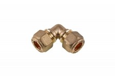 15mm Compression Elbow Connector Brass Pipe Angle Joint Plumbing Fitting