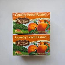 Celestial Seasonings Country Peach Passion Tea Herbal 2 Boxes 20 Ct BB 12/2025