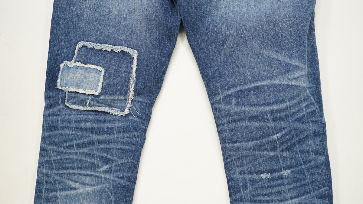 パンツ 00s PRPS straight denim pants fly y2k 30 Rare Vintage PRPS Zip Fly Patchwork Stretch Denim Jeans