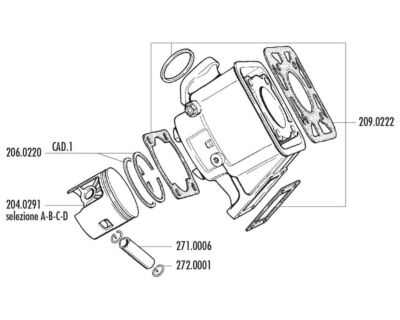 Kolbenkit POLINI 100ccm 55mm (B) für YAMAHA DT 80 LC