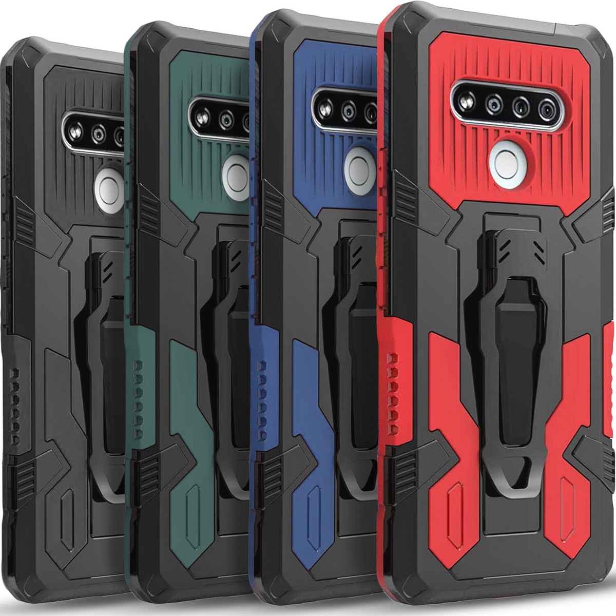 For LG Q Stylo 6 Armor Shockproof TPU + PC Magnetic Protective Case with Invisible Holder(Red) For LG Q Stylo 6 Armor Shockproof TPU + PC Magnetic Protective Case with Invisible Holder(Red)
