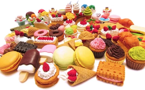 Borrador japonés Iwako surtido de comida pastel postre 10 piezas S-1010