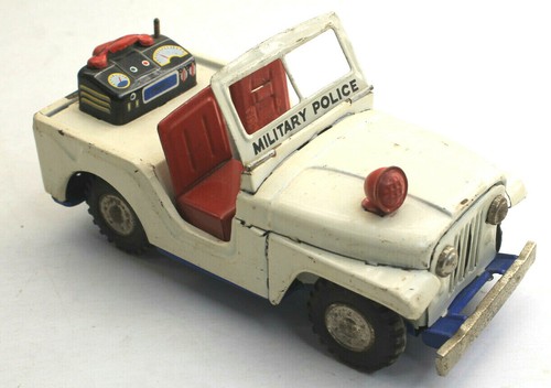 1950s Japan Japanese Tin Friction Jeep CJ MP Military Police 8" Original Cond - Picture 7 of 8