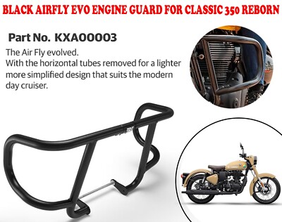 ''BLACK AIRFLY EVO ENGINE GUARD'' PASSEND FÜR ROYAL ENFIELD NEW CLASSIC 350 REBORN
