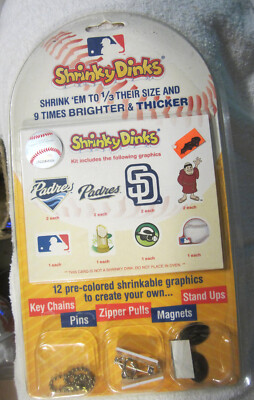 12 New in pack San Diego Padres baseball shrinky dinks,MLB,Pangea USA VTG