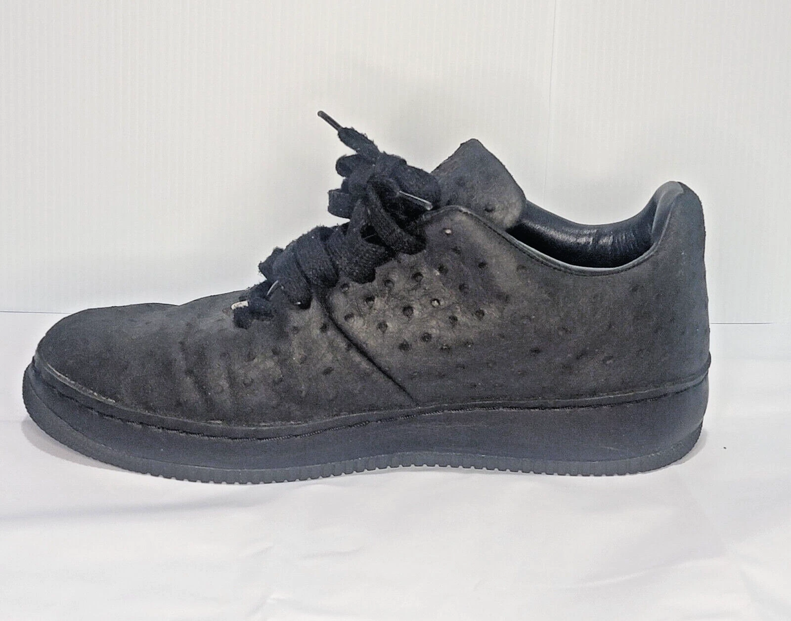 Baskets Nike Air Force 1 Supreme taille 13 autruche noire AF1 312685 001 2005