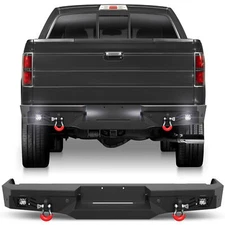 Off-Road Rear Bumper with LED Lights & Sensor Holes For 2009-2014 Ford F150 