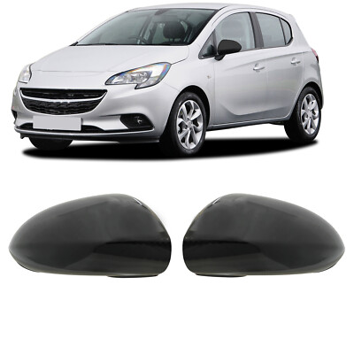 Paar Glänzend Schwarz Spiegelkappen Spiegel Gehäuse für Opel Corsa D, Corsa E