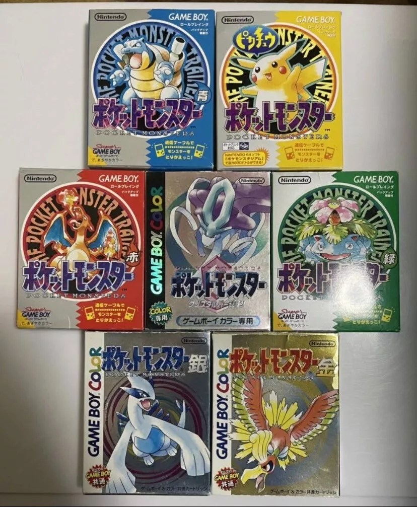 NEW Version Pokemon Gold Silver Crystal Red Yellow Blue Green