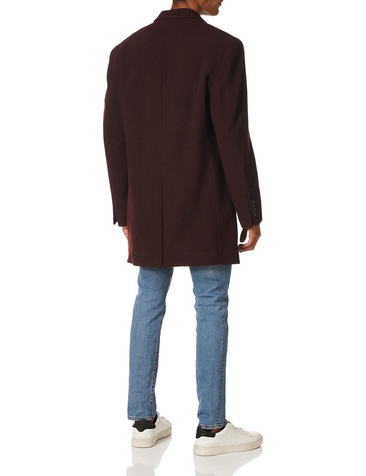 Calvin Klein Men's Prosper SlimFit Wool Blend Overcoat Burgundy 46L NWT eBay