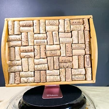 Framed Wine Cork Wood Art - Unique Decorative Display of Assorted Vineyard Corks