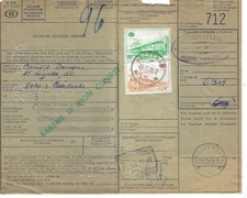 Belgium: 1976; beatiful and complete receipt with trains stamps revenues, EBBL05