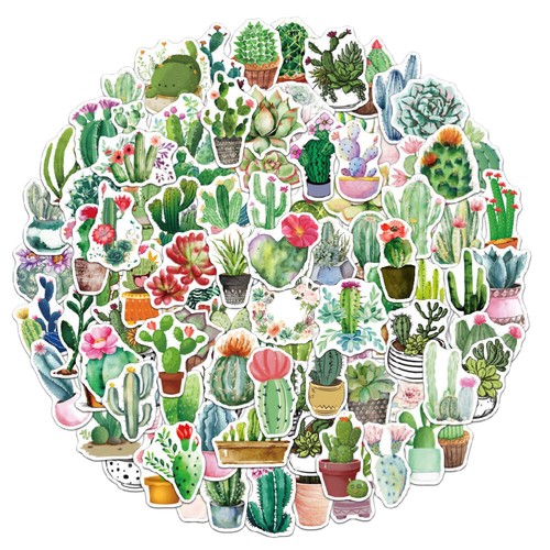 Green Plants Stickers Beach Birthday Party Decorations Matte Vinyl Plant Sticker - 第 2/11 張圖片