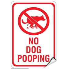 No Dog Pooping Style 2 Pet Animal Sign LABEL DECAL STICKER