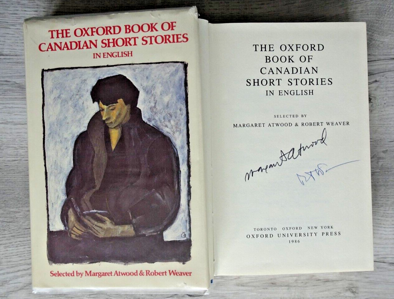 Margaret Atwood Signed The Oxford Book of Canadian Short Stories Robert Weaver
