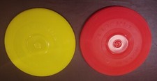 Lot 2 1966 WHAM-O Yellow  Red Regular Frisbee Flying Disc WHAMO San Gabriel CA