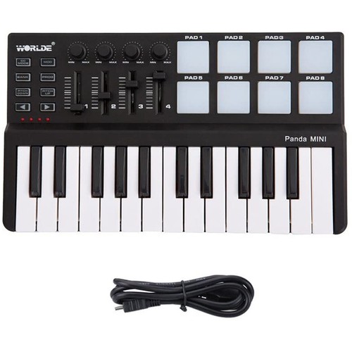 Worlde Panda mini 25-Key Portable USB Keyboard Drum Pad MIDI Electric Controller - Picture 7 of 12