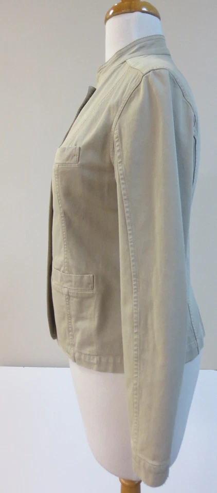 Jaqueta Blazer PIAZZA SEMPIONE Bege Algodão Botão Frontal Tamanho 38 EUA 2, ESTADO PERFEITO - Imagem 2 de 4