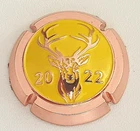 Pointillart & Fils Champagne Capsules Jewel, Deer, Yellow Pink Outline